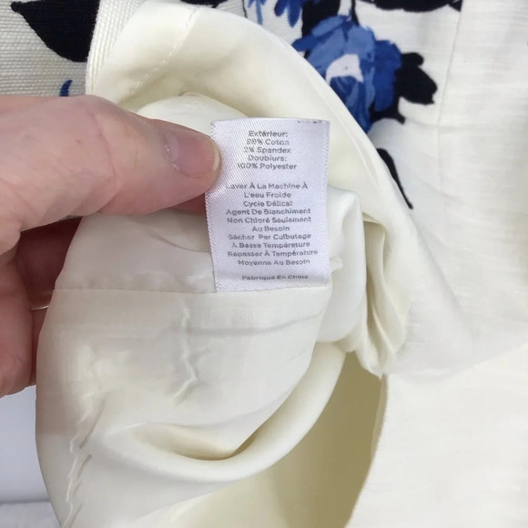 Talbot’s Women’s Floral Sheath Dress Wedding Party Summer Blue/Creme’ Size 4 - Picture 9 of 9